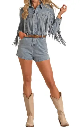 RRWDR2R0VH- Rock&Roll Denim Women's - Romper Fringe