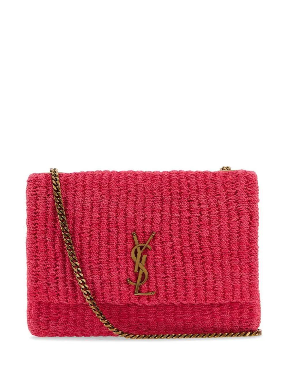 Saint Laurent Kate raffia shoulder bag - Pink