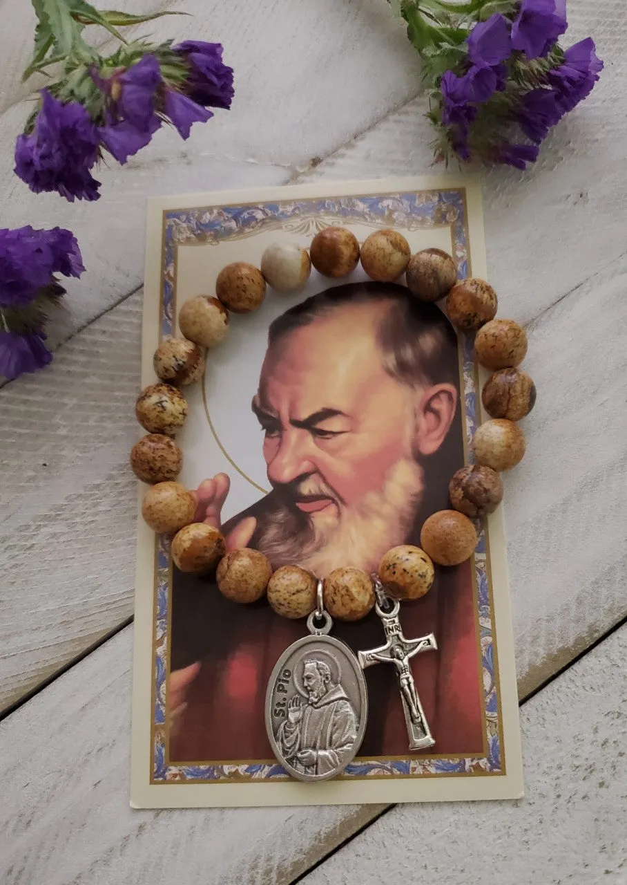 Saint Pio Bracelet And Prayer Card (35% off)