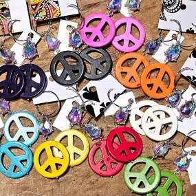 SL Peace Sign AB Drop Earrings