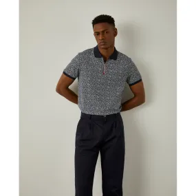 Slim fit polo with flower pattern