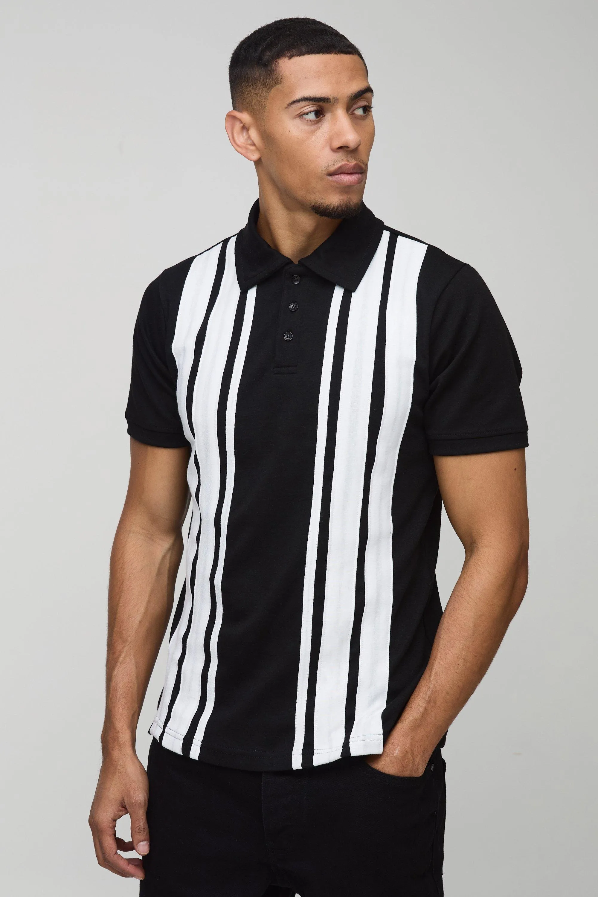 Slim Interlock Colour Block Polo