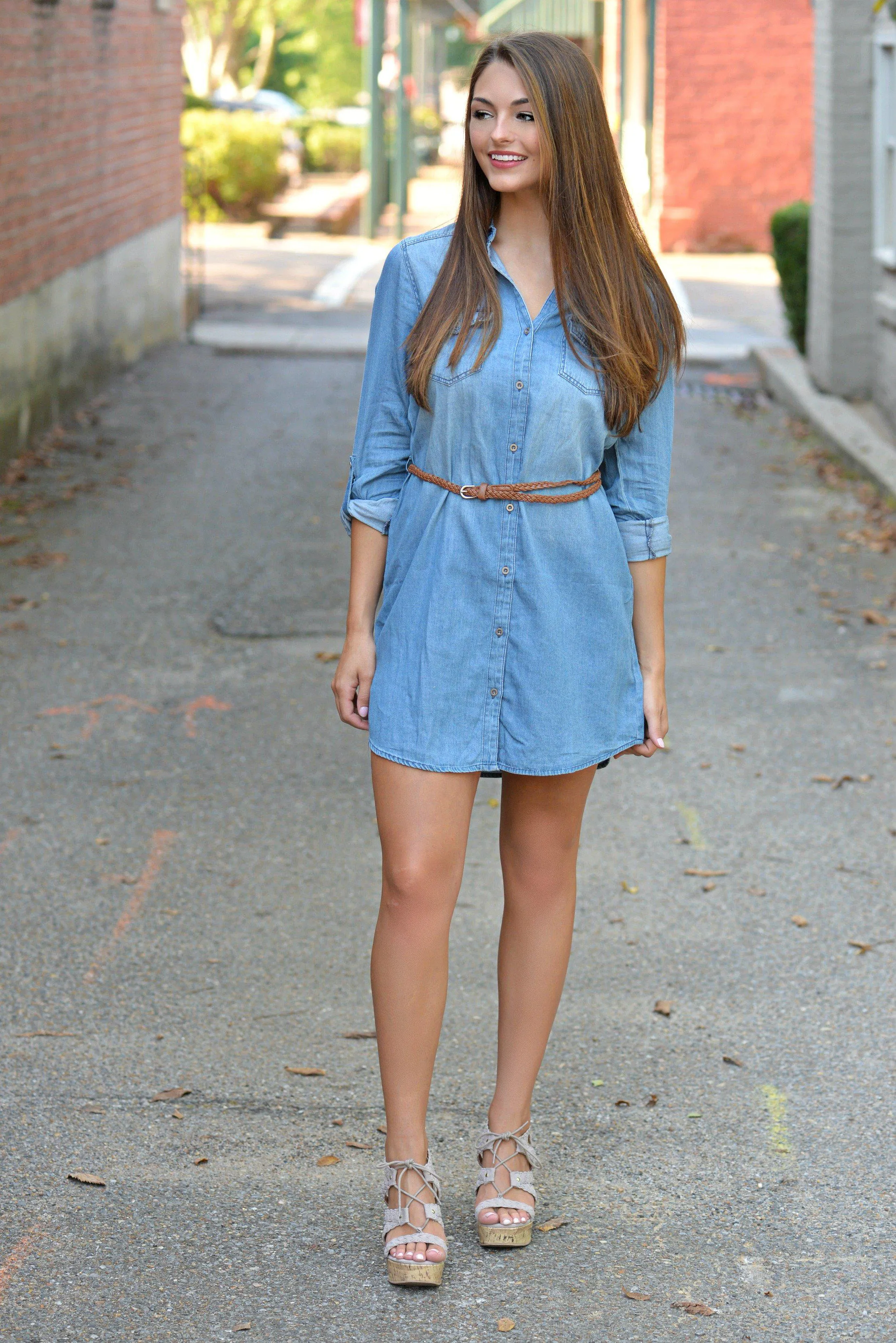 Stress Less Denim Tunic Dress