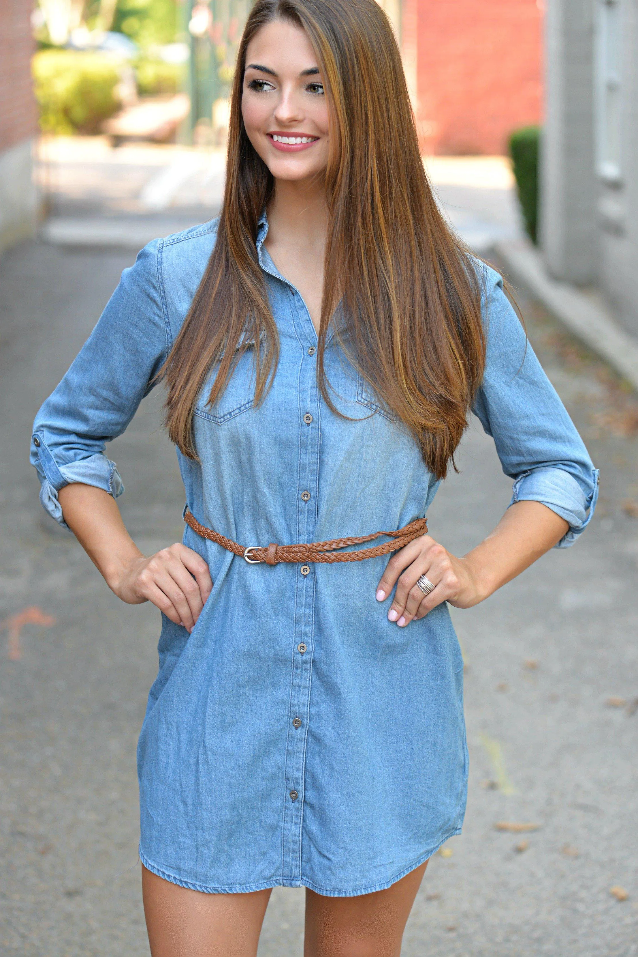 Stress Less Denim Tunic Dress