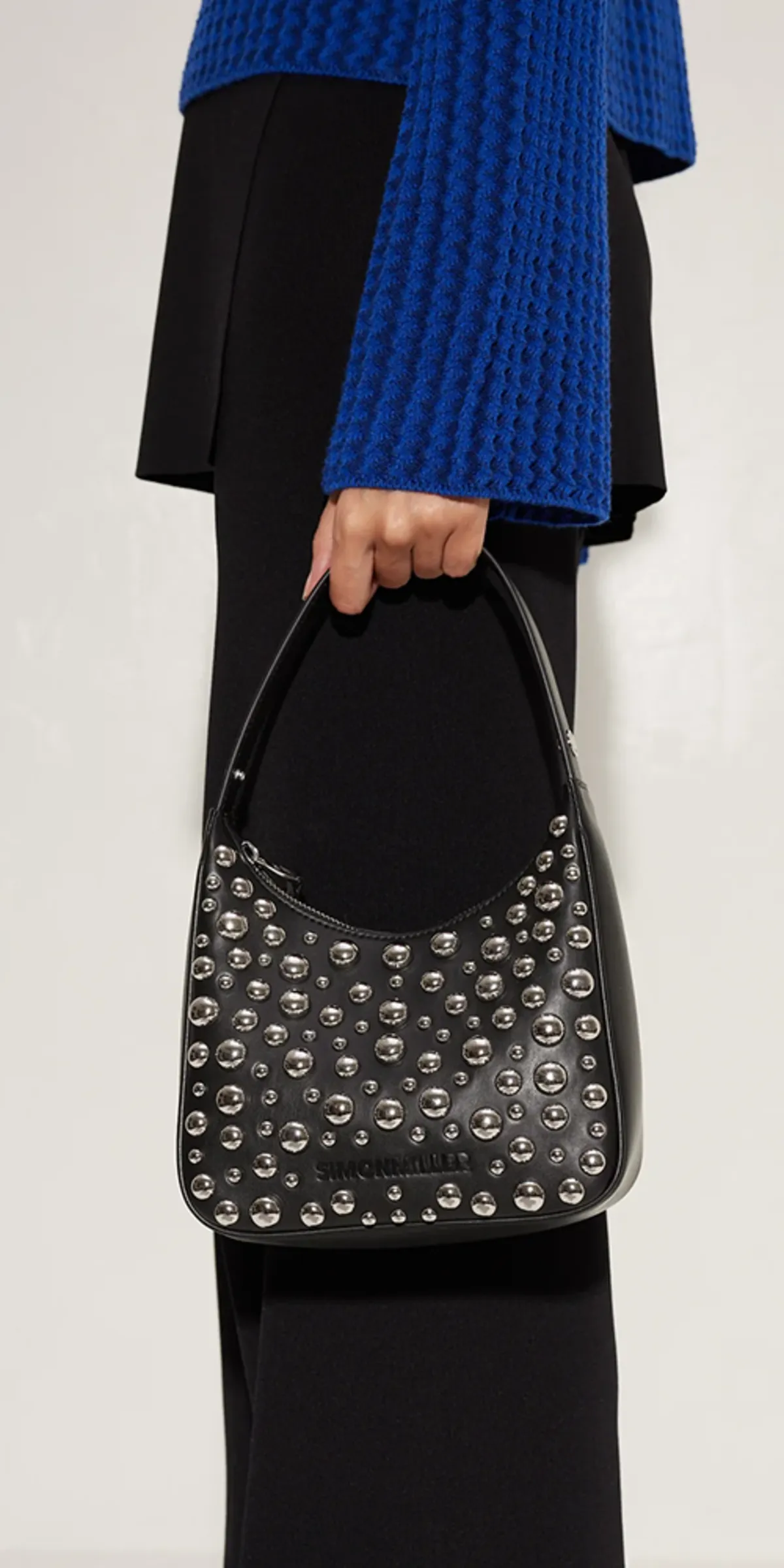 Studded Leather Snap Bag