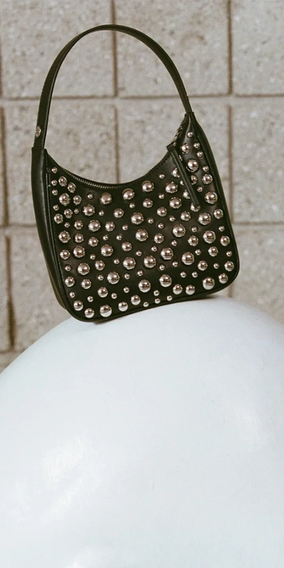 Studded Leather Snap Bag