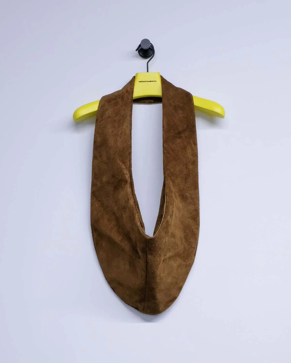 Suede Crossed Leather Bag - Brown