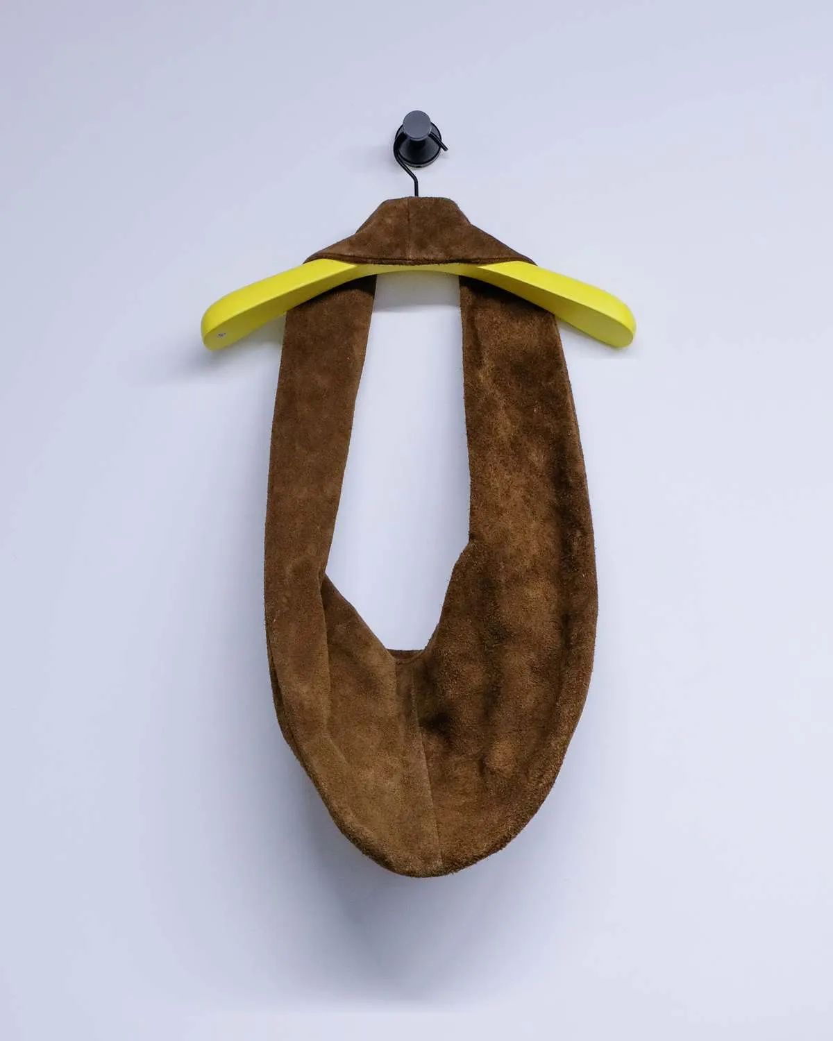 Suede Crossed Leather Bag - Brown