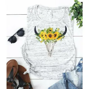 Sunflower Skull Tank or tee