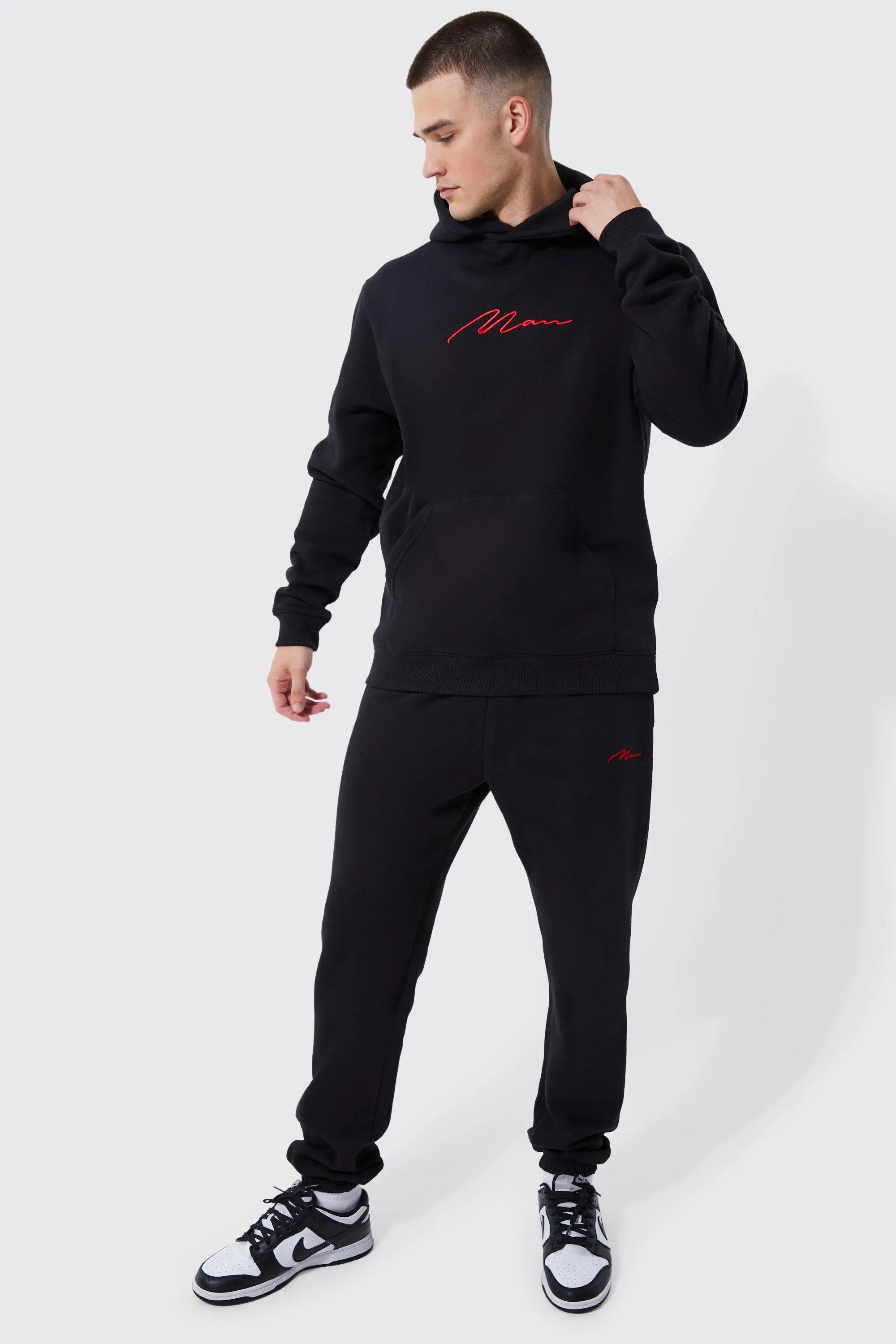 Tall Man 3d Embroidery Hooded Tracksuit