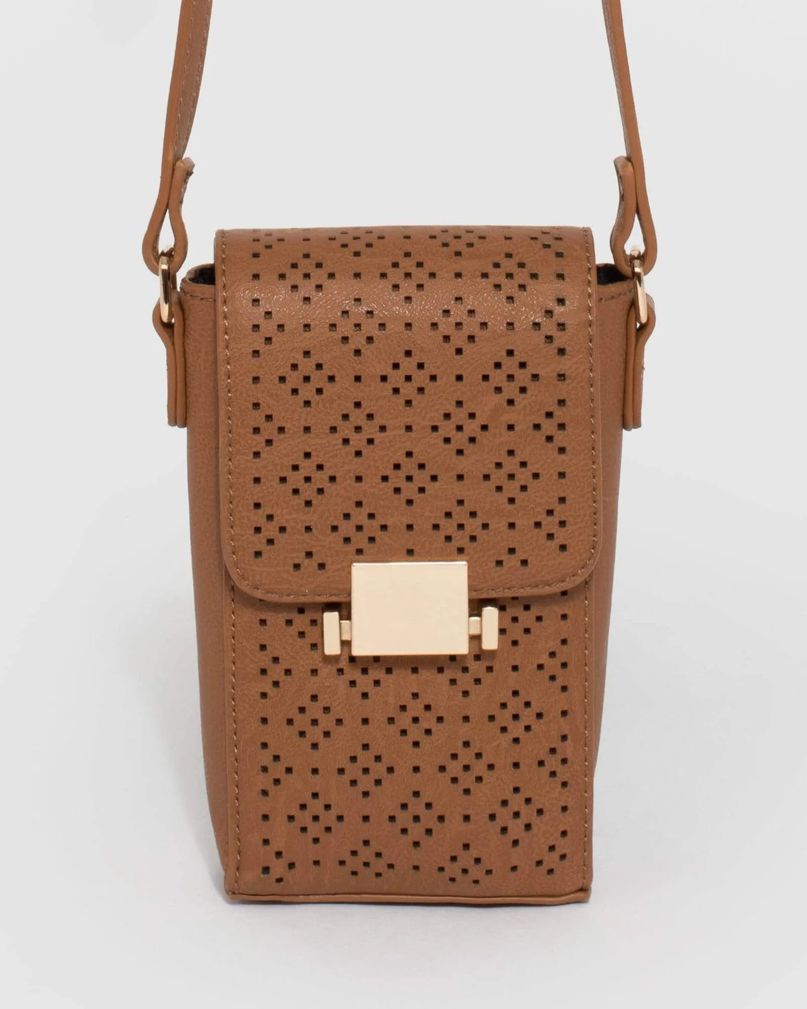 Tan Abby Mobile Cross Body Bag