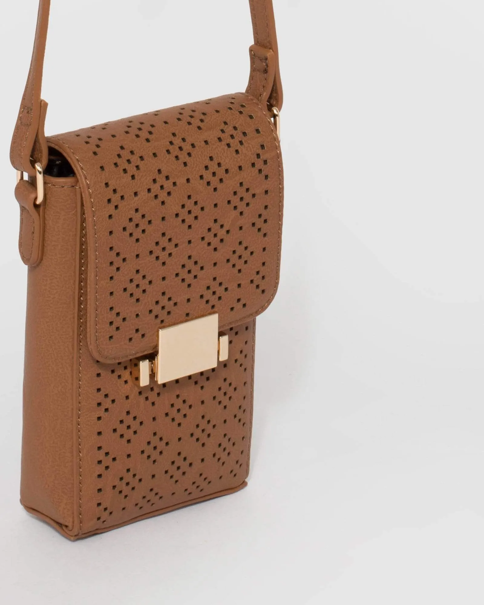 Tan Abby Mobile Cross Body Bag