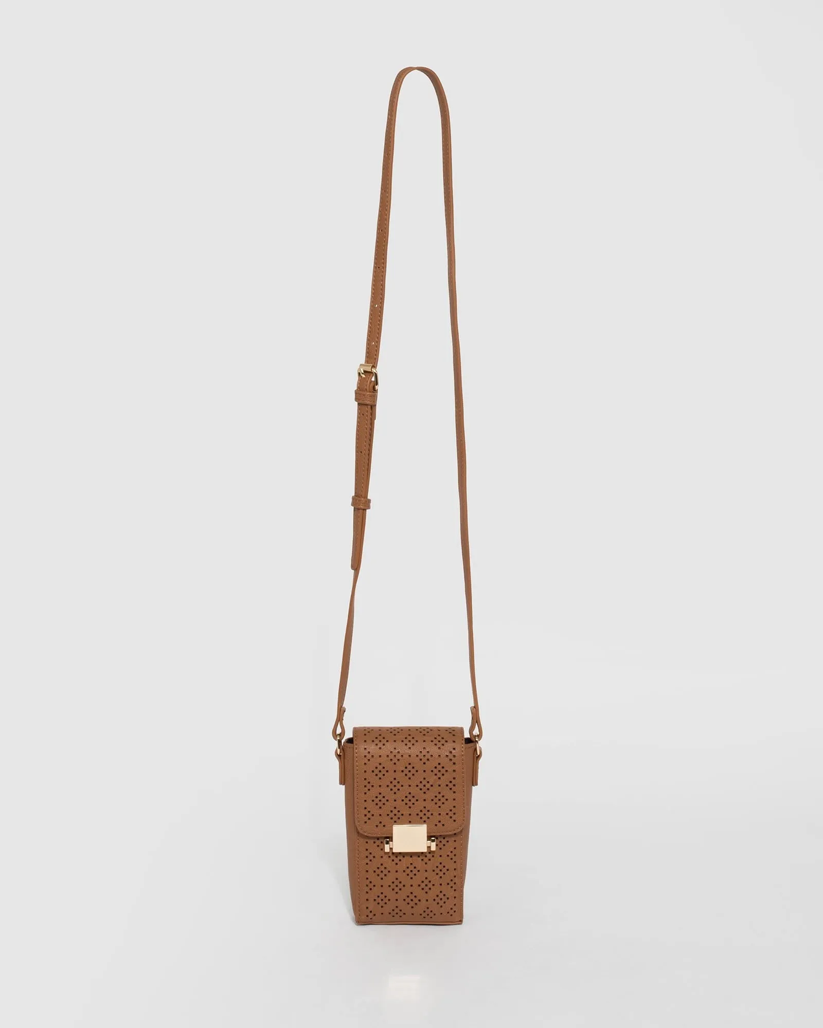 Tan Abby Mobile Cross Body Bag