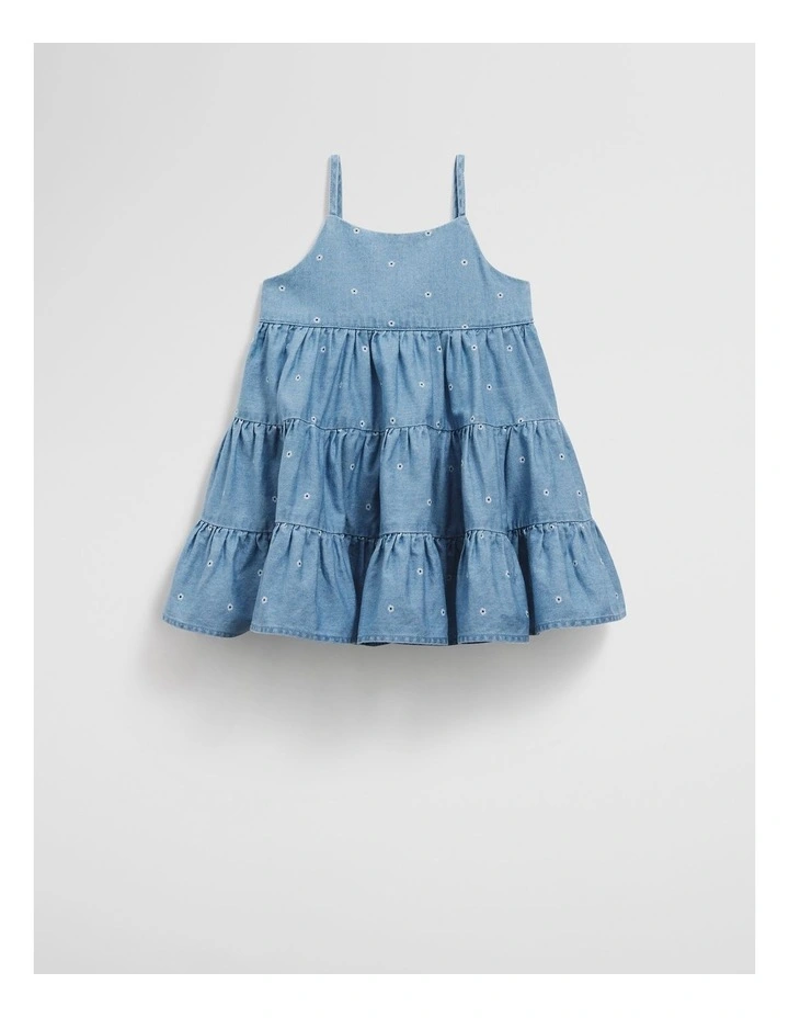 Tiered Daisy Romper in Chambray