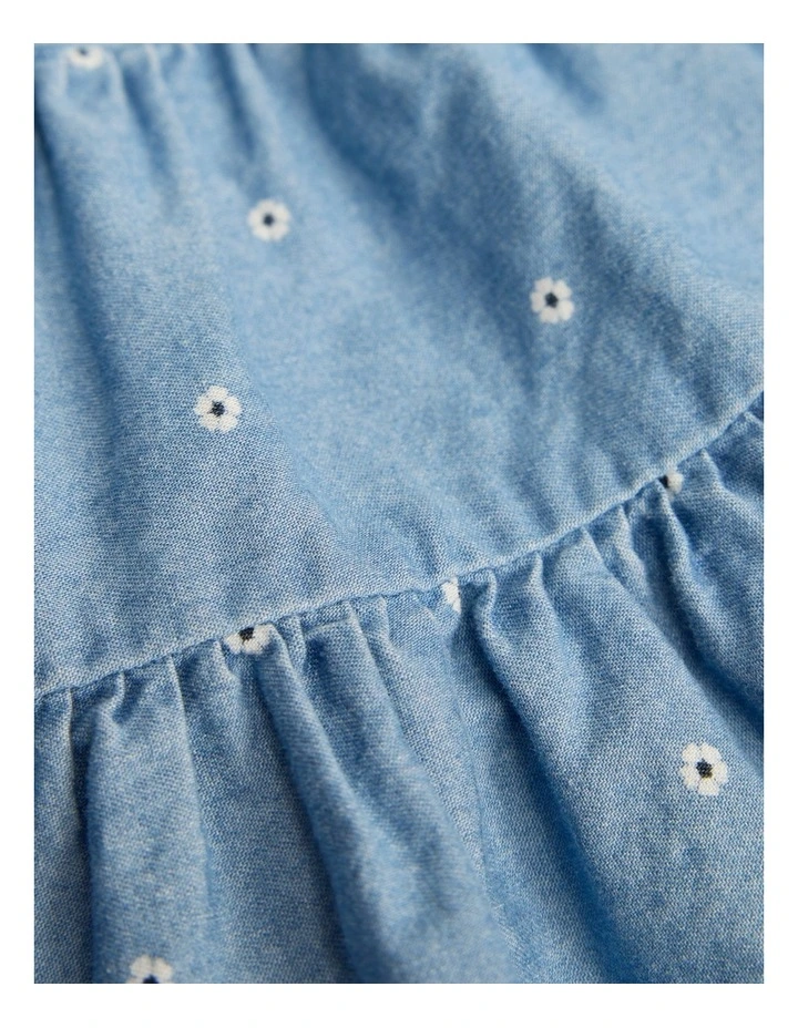 Tiered Daisy Romper in Chambray