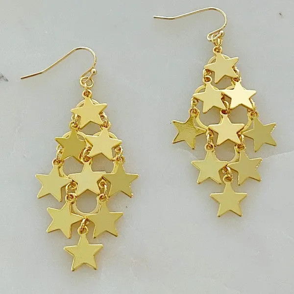 To the Nines Chandelier Star Earrings