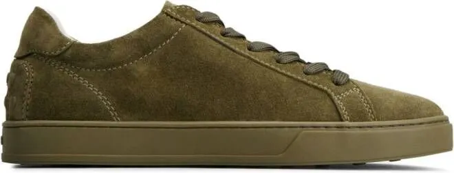 Tod's logo-detail suede sneakers Green