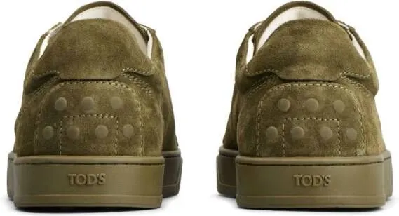 Tod's logo-detail suede sneakers Green