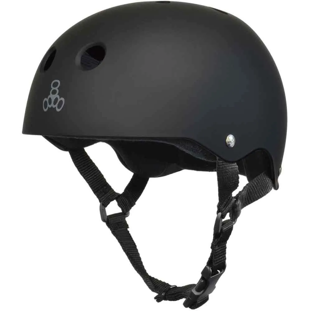 Triple 8 Black Rubber Helmet SM