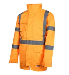 TRU WORKWEAR 4 in1 Polyester Oxford Jacket with Reflective Tape SP Orange NSW Rail