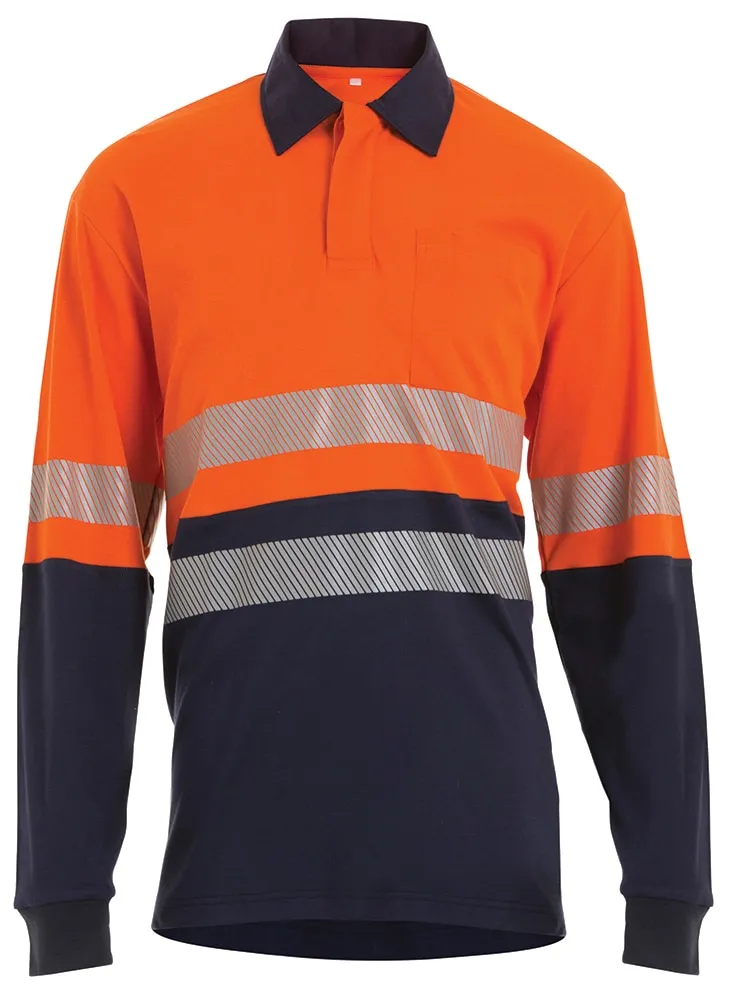 Tuffa Workwear Tuffa - Polo Shirt - ARC Rated - FR/PPE 2 - Segmented Taped - Orange/Navy - POLOFR0001 O/N S