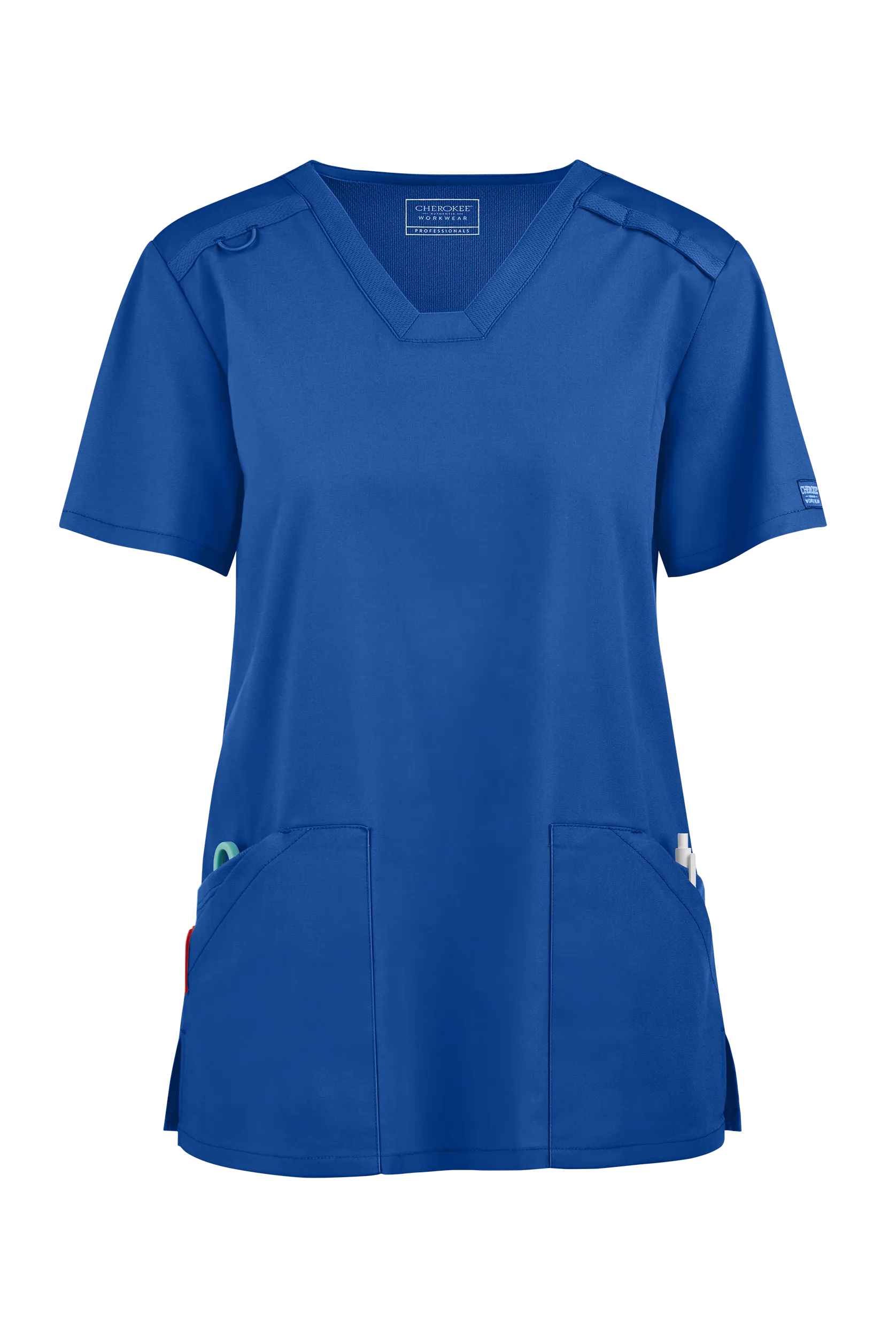 UA Exclusive Cherokee Workwear Professionals Active Women's 4-Pocket STRETCH V-Neck Scrub Top