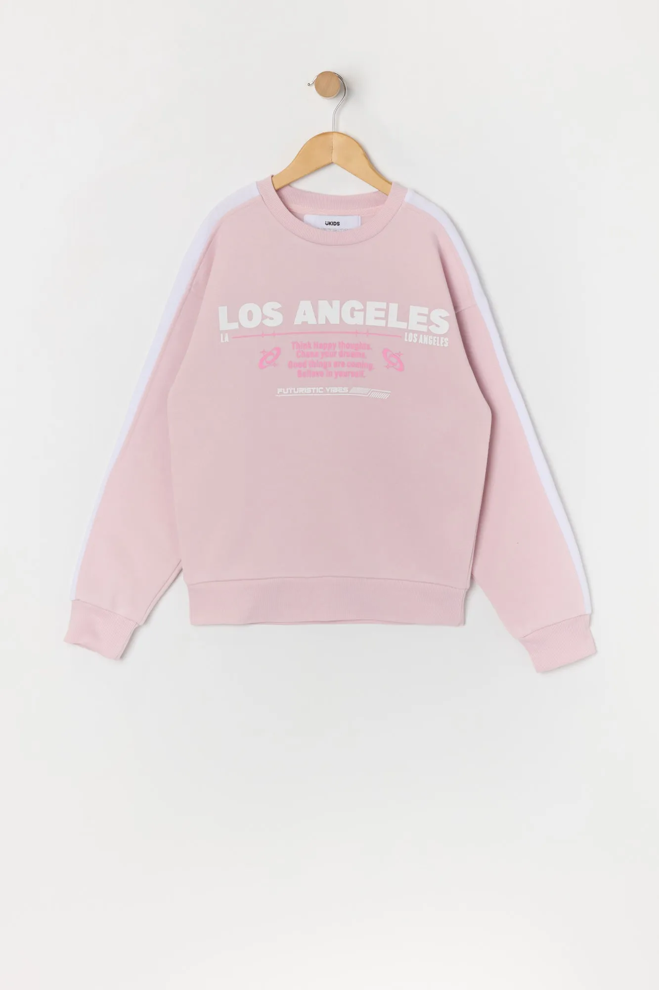 Urban Kids Girls Oversized LA Graphic Fleece Sweatshirt