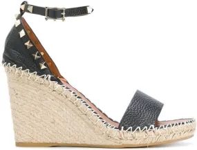 Valentino Garavani Double Rockstud 95mm wedge sandals Black