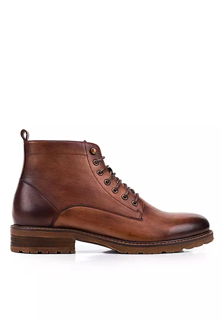 Vintage Leather Brogue Boot 018-1A