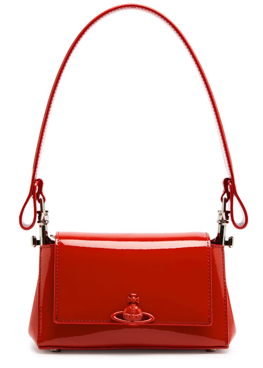 VIVIENNE WESTWOOD Hazel patent leather shoulder bag  -                         -                     -                