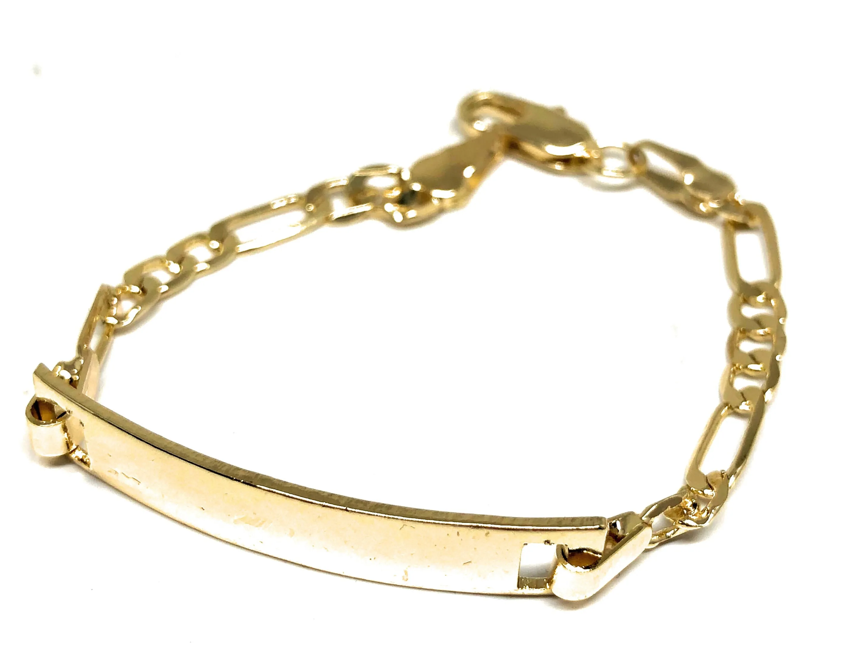 Women’s Gold Plated ID Bracelet 7.5” 5.5mm Width Esclava