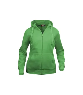 Womens/ladies plain full zip hoodie apple green Clique