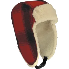 Wool Aviator Hat - Red/black Plaid - XL