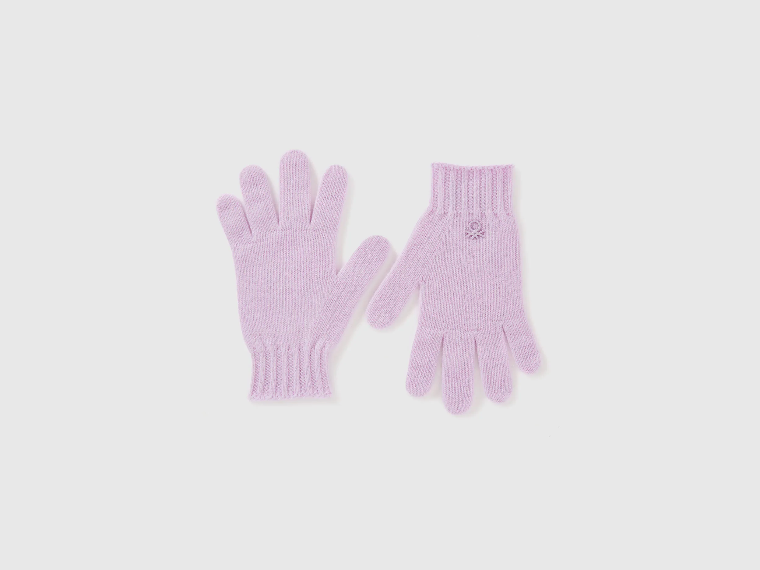 Wool blend gloves - Lilac | Benetton