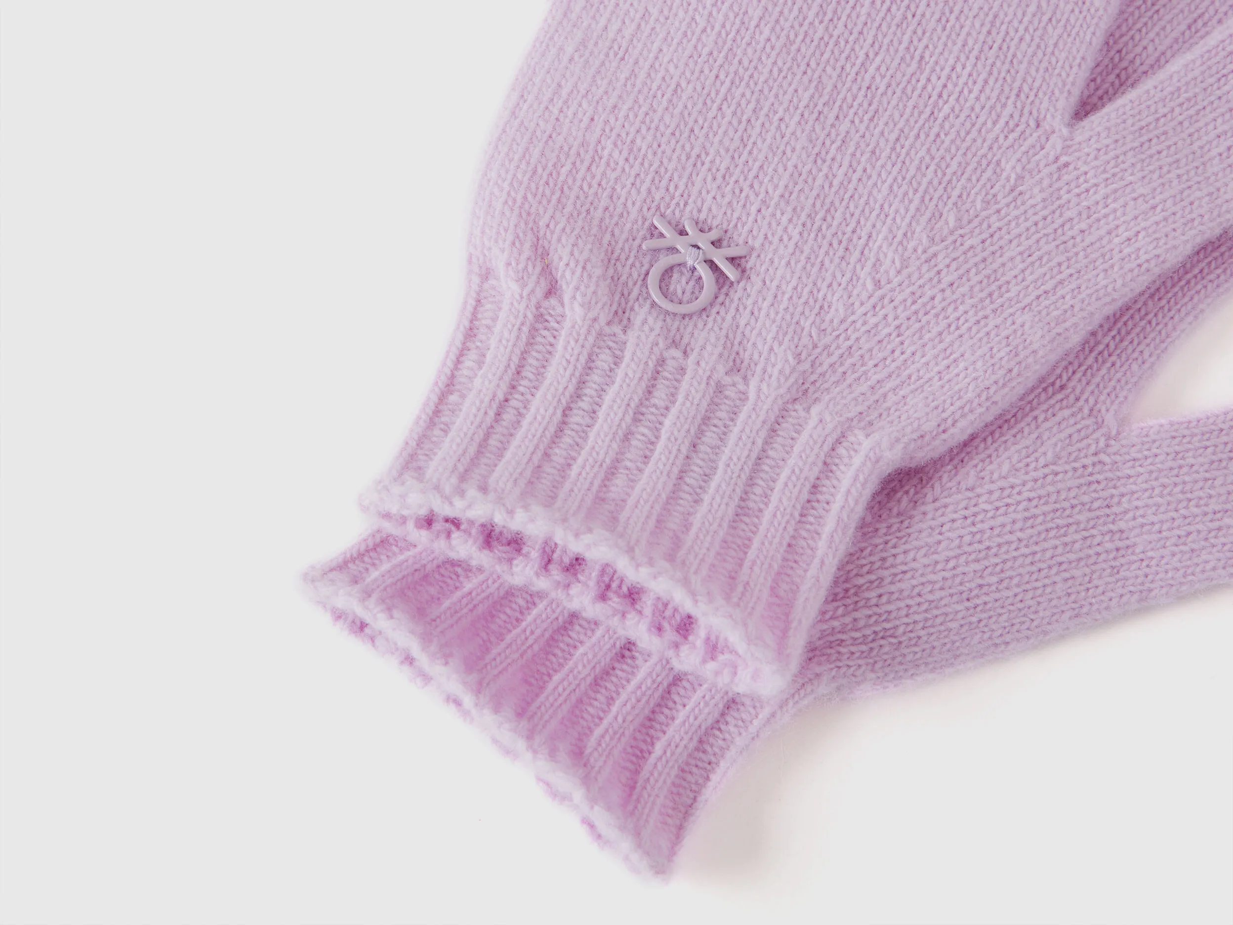 Wool blend gloves - Lilac | Benetton