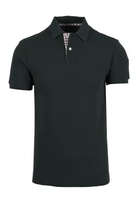 Woven Trim Polo Shirt Dark Green