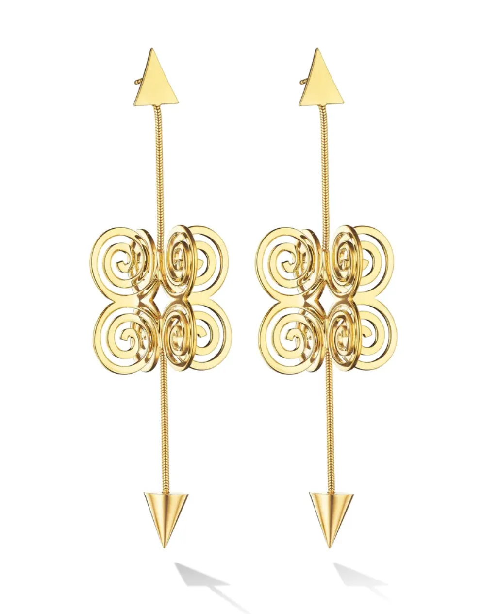 Yellow Gold Essence Drop Earrings