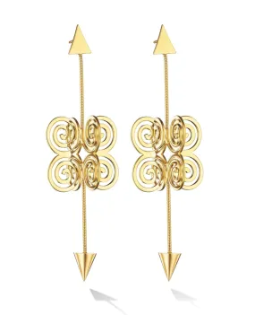 Yellow Gold Essence Drop Earrings