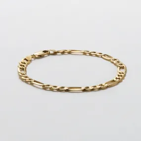 Yellow Gold Figaro Bracelet - Polished 5.5mm