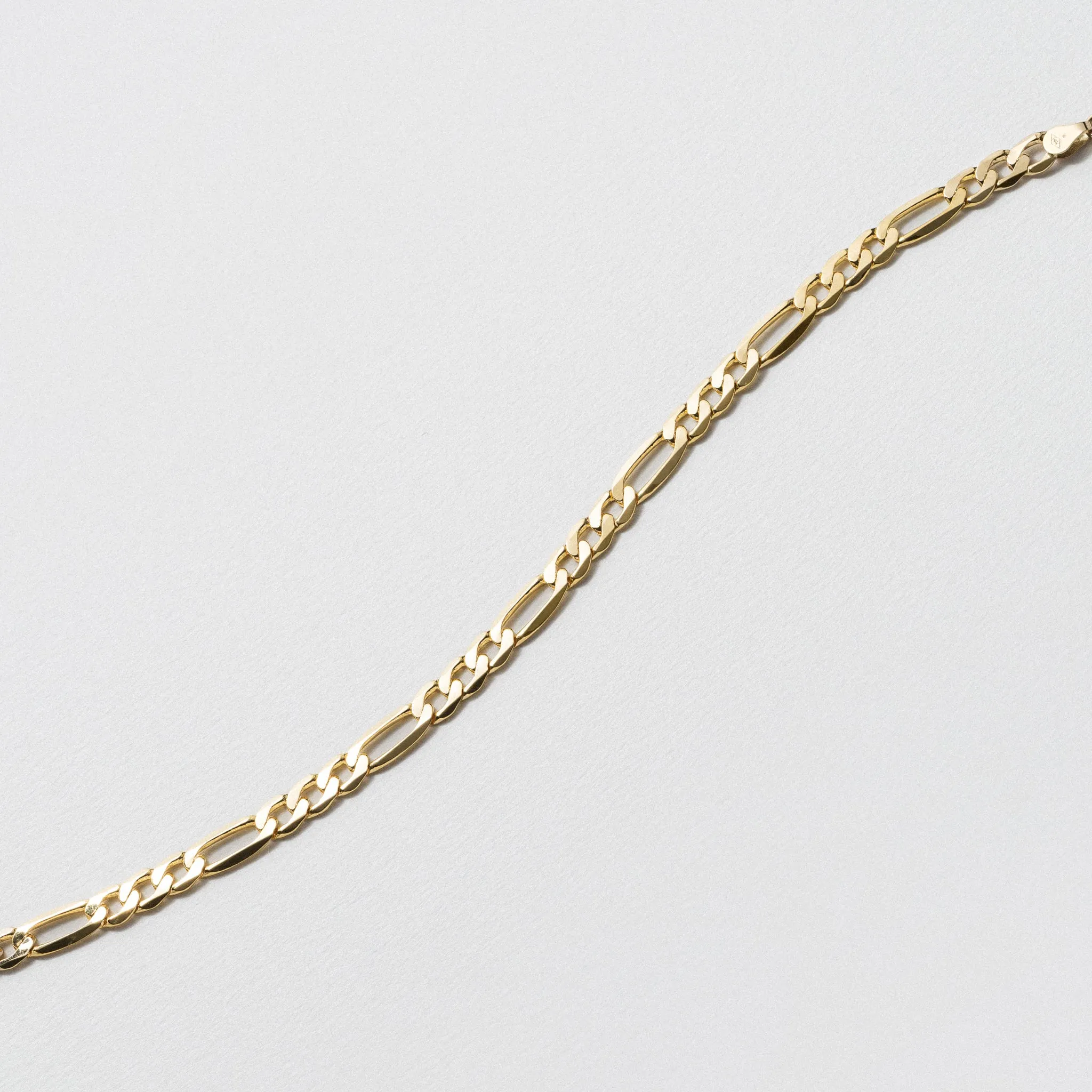 Yellow Gold Figaro Bracelet - Polished 5.5mm